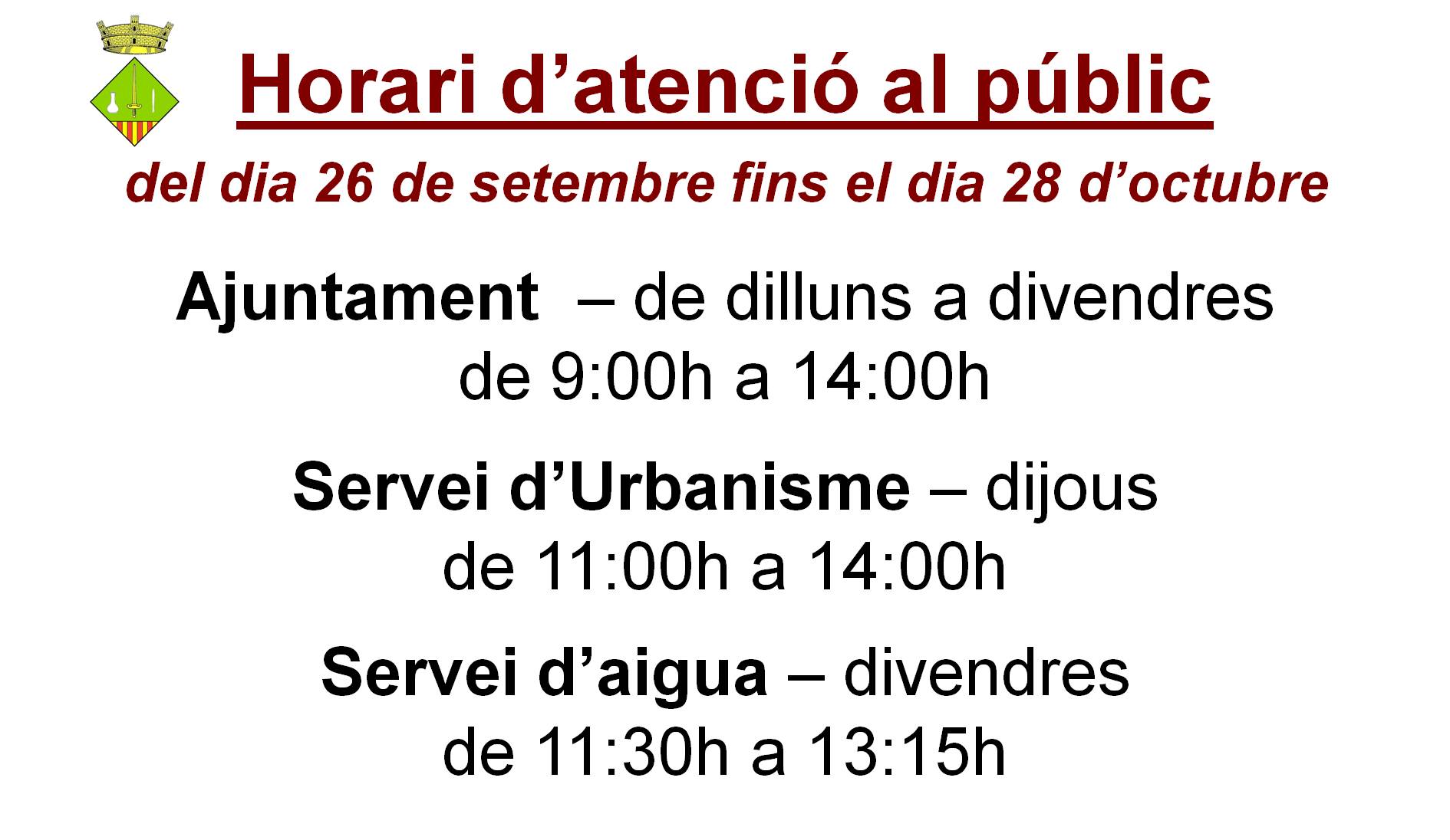 horari ajuntament